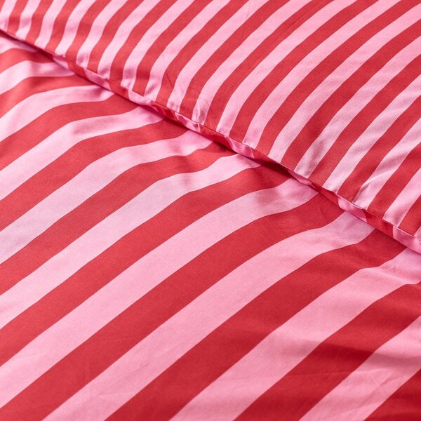 Červené/růžové povlečení na jednolůžko 135x200 cm Stripe Tease – Sassy B