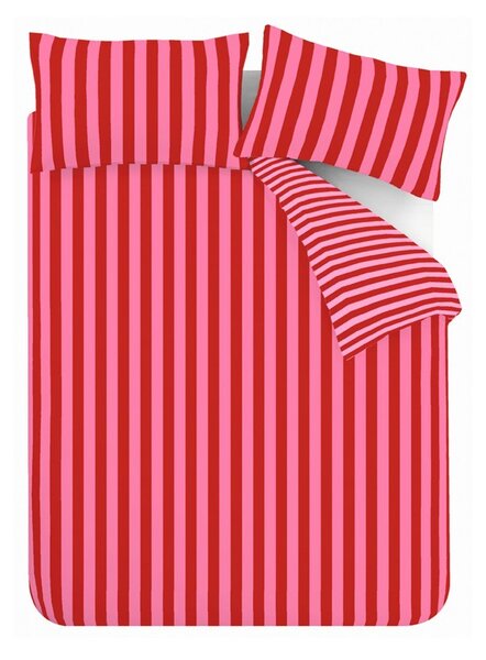 Červené/růžové povlečení na jednolůžko 135x200 cm Stripe Tease – Sassy B