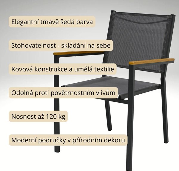 Vikio Zahradní jídelní set 150x90 pro 6 osob AZS155P-6 přírodní