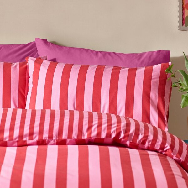 Červené/růžové povlečení na jednolůžko 135x200 cm Stripe Tease – Sassy B