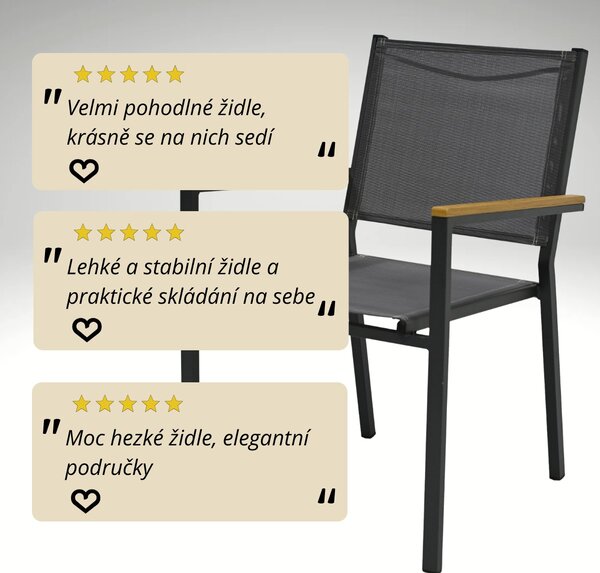 Vikio Zahradní křeslo kov a síťovina v šedé barvě AZZ113S