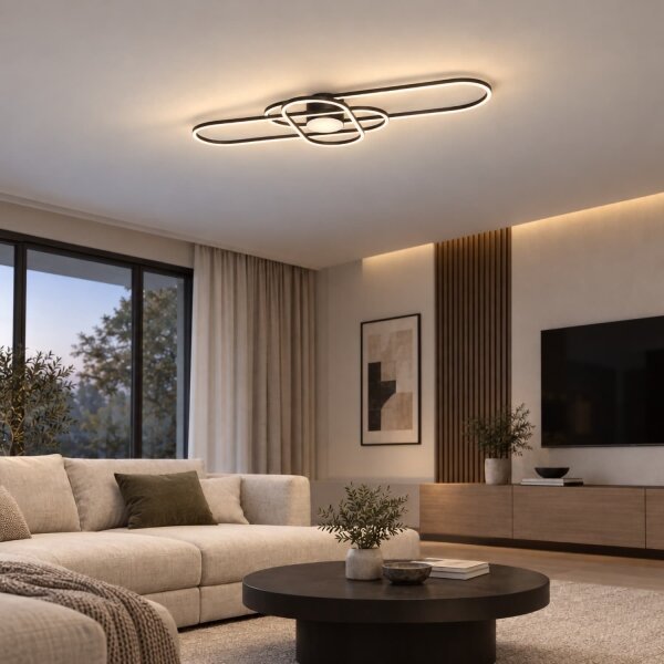 BRILAGI - LED Stm stropní svítidlo APOLLO LED/58W/230V 43,2x101,2 cm černá + DO