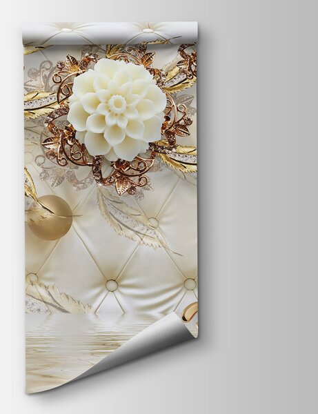 Fototapeta Elegantní květinový design na luxusní textuře, 3D květinové fototapety, Populární fototapety, u12847 - Tapeko.co.cz