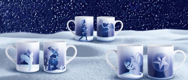 Porcelánový hrnek Blue Christmas vojáček Alessi