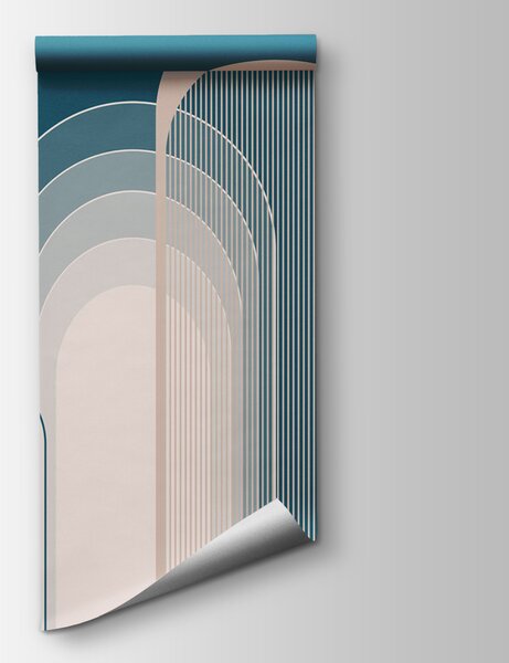 Fototapeta Modrobílý vzor ve stylu art deco, Designové fototapety na zeď, Populární fototapety, u73099 - Tapeko.co.cz