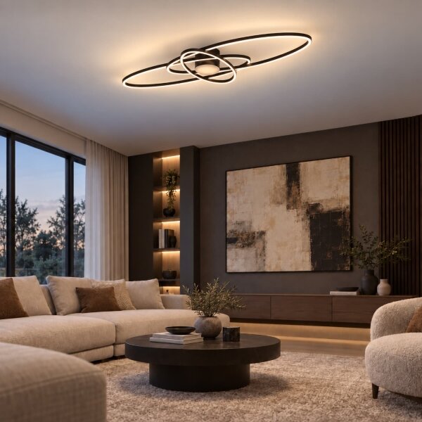BRILAGI - LED Stm stropní svítidlo APOLLO LED/58W/230V 43,2x101,2 cm černá + DO