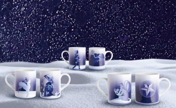 Porcelánový hrnek Blue Christmas jelen Alessi