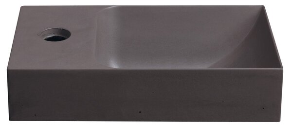 Sapho Sapho, PICCOLINO betonové umyvadlo 30,8x17cm, baterie vlevo, tmavě hnědá, PK30015