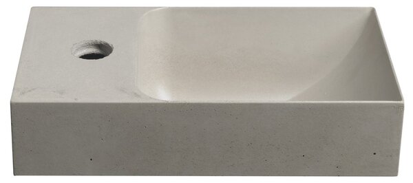 Sapho Sapho, PICCOLINO betonové umyvadlo 30,8x17cm, baterie vlevo, písková, PK30014