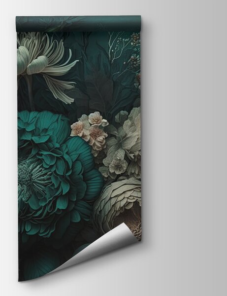 Fototapeta Elegantní květinová kompozice s hlubokými odstíny, 3D květinové fototapety, Populární fototapety, u75402 - Tapeko.co.cz