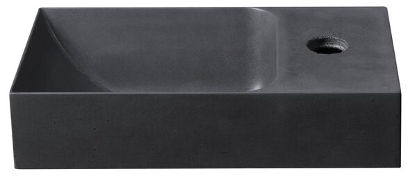 Sapho Sapho, PICCOLINO betonové umyvadlo 30,8x17cm, baterie vpravo, antracit, PK30516