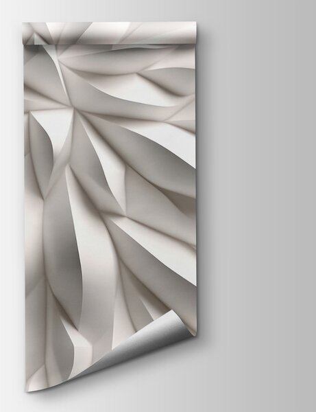Fototapeta Bílý strukturovaný povrch se zvlněnými liniemi, 3D květinové fototapety, Populární fototapety, u95250 - Tapeko.co.cz