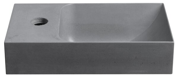 Sapho Sapho, PICCOLINO betonové umyvadlo 30,8x17cm, baterie vlevo, šedá, PK30017