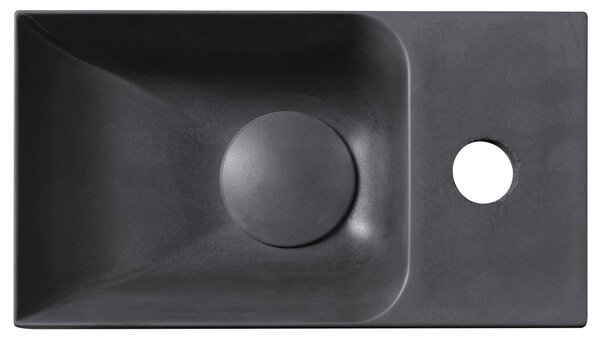 Sapho Sapho, PICCOLINO betonové umyvadlo 30,8x17cm, baterie vpravo, antracit, PK30516