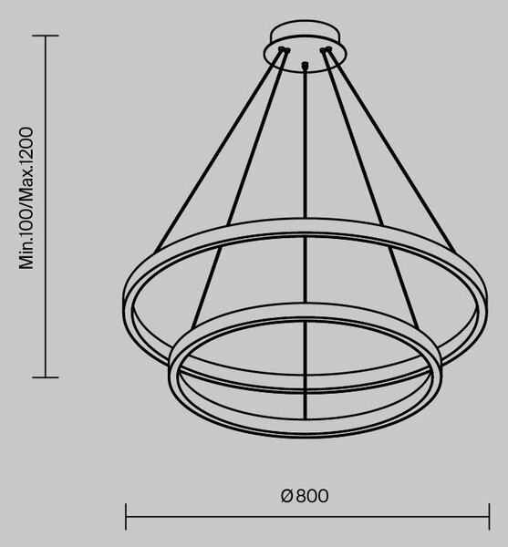 Závěsné svítidlo Rim 83W MOD058PL-L74BK - MAYTONI