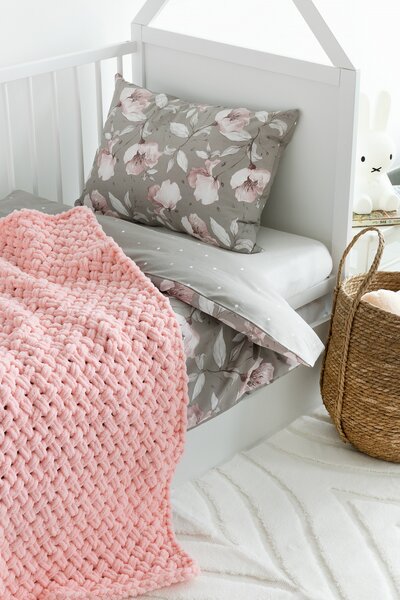 Deka Knittingly dětská - růžová Ručně pletená deka 80/100