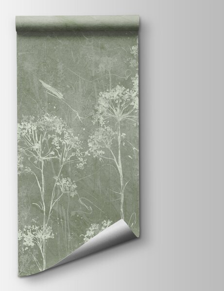 Fototapeta Bílé květy na zeleném pozadí, Dětské fototapety, Populární fototapety, u96551v1 - Tapeko.co.cz