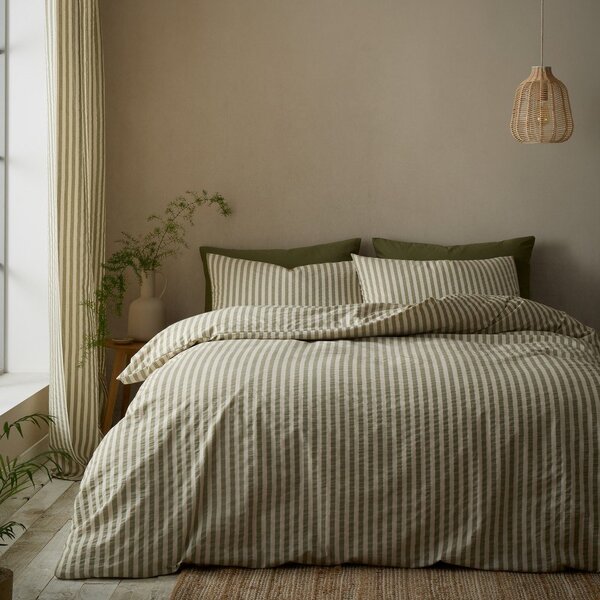 Zelené povlečení na jednolůžko 135x200 cm Cotton Rich Woven Stripe – Pineapple Elephant