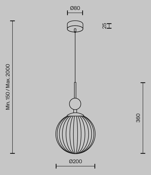 Závěsné svítidlo TAVO E27x1 10W MOD453PL-01BG - MAYTONI