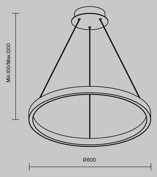 Závěsné svítidlo Rim 36W MOD058PL-L32BK - MAYTONI