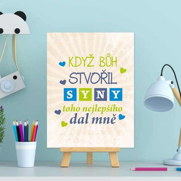 Sablio Dárková cedulka Když Bůh stvořil syny: 30x40 cm