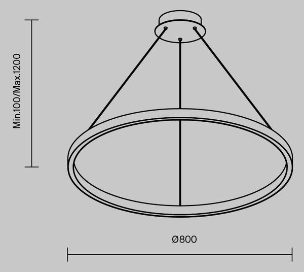 Závěsné svítidlo Rim 51W MOD058PL-L42BK - MAYTONI
