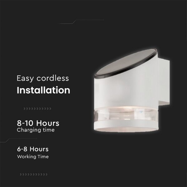 LED Venkovní solární nástěnné svítidlo LED/1W/3,7V 3000K IP54 1200 mAh bílá