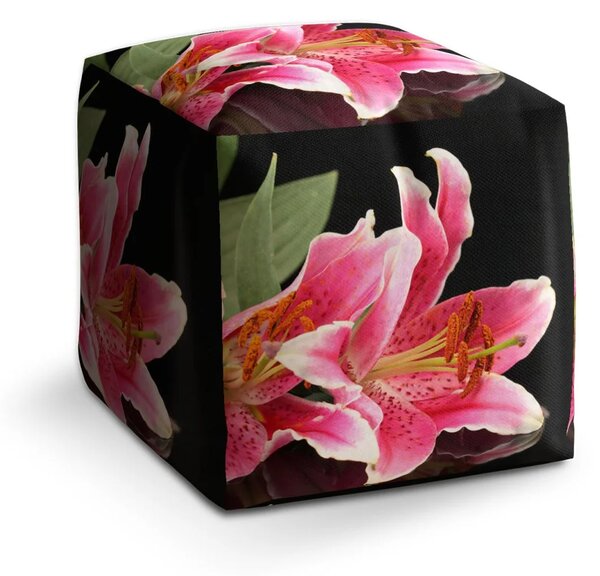 Sablio Taburet Cube Lilie - 40x40x40 cm