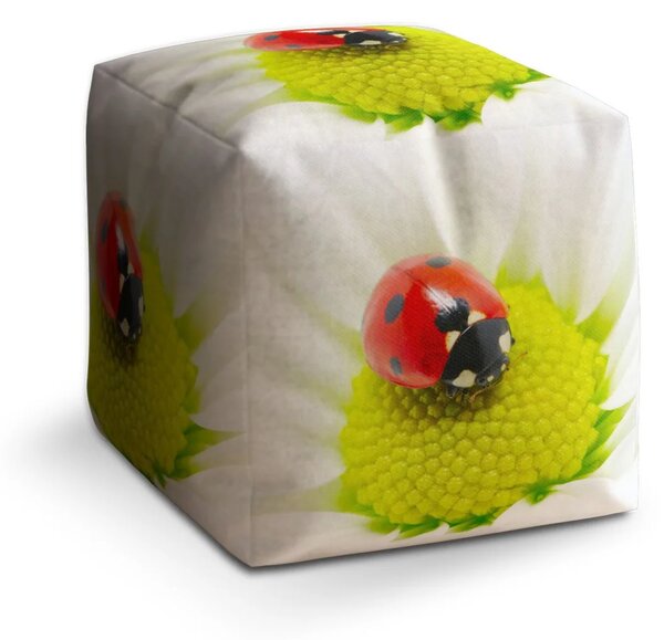 Sablio Taburet Cube Beruška na květu - 40x40x40 cm