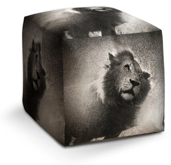 Sablio Taburet Cube Mokrý lev - 40x40x40 cm