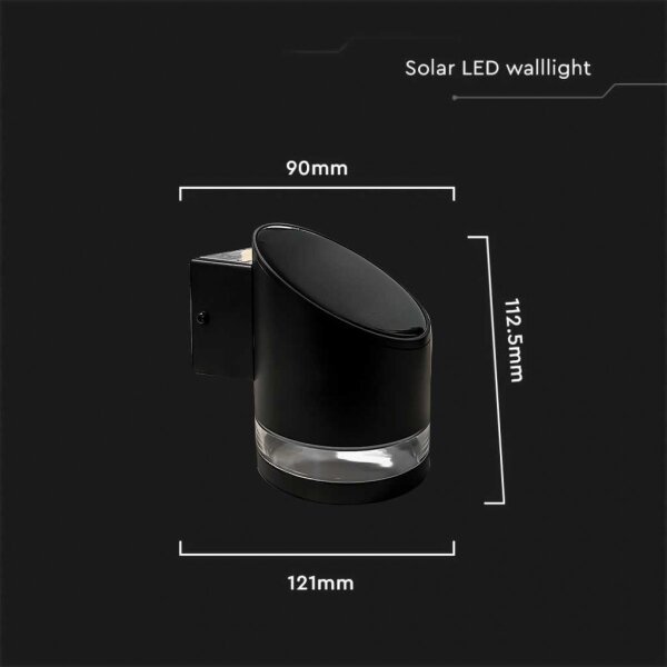 LED Venkovní solární nástěnné svítidlo LED/1W/3,7V 3000K IP54 1200 mAh černá