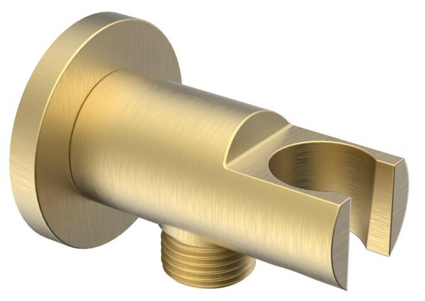 SAPHO - Držák sprchy kulatý, pevný, s vyústěním, zlato mat 1205-09GB