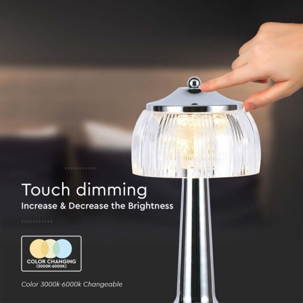 LED Stmívatelná stolní lampa LED/1W/5V 3000-6000K 1800 mAh chrom