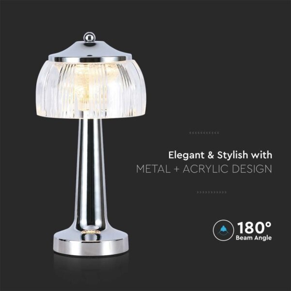 LED Stmívatelná stolní lampa LED/1W/5V 3000-6000K 1800 mAh chrom