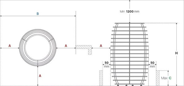 HUUM saunová kamna elektrická HIVE Mini, Steel 6,0kW