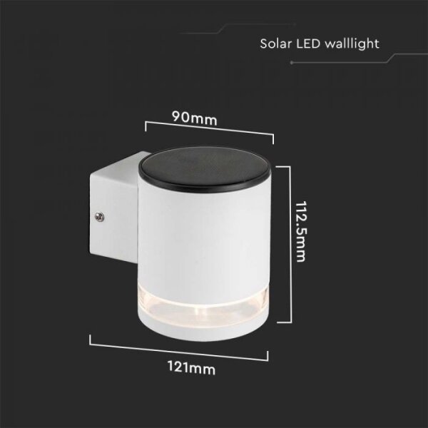 LED Venkovní solární nástěnné svítidlo LED/1W/3,7V 3000K IP54 1200 mAh bílá