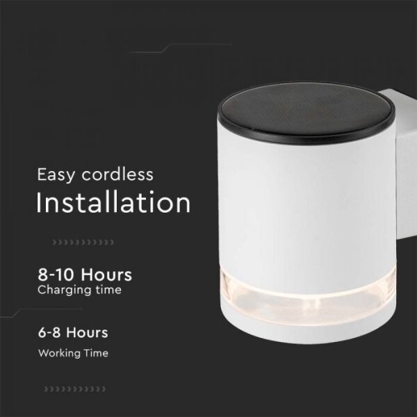 LED Venkovní solární nástěnné svítidlo LED/1W/3,7V 3000K IP54 1200 mAh bílá