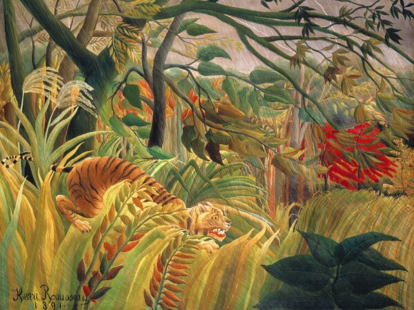 Obrazová reprodukce Tiger in a Tropical Storn (Rainforest Landscape) - Henri Rousseau