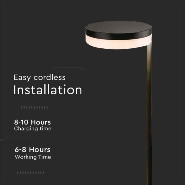 LED Venkovní solární lampa LED/2W/3,7V 3000K IP54 2000 mAh černá