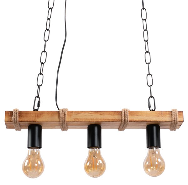 Toolight BOHO LINE, 3-bodové závěsné svítidlo 3xE27 APP1319-3CP, hnědá-černá, OSW-02461