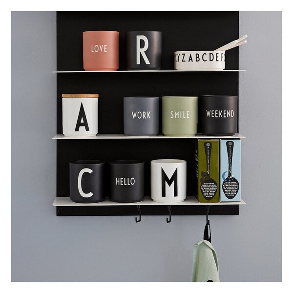 Porcelánový hrnek WORK šedý Design Letters
