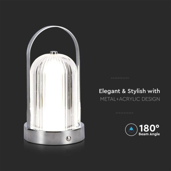 LED Stmívatelná stolní lampa LED/1W/5V 3000-6000K 1800 mAh chrom