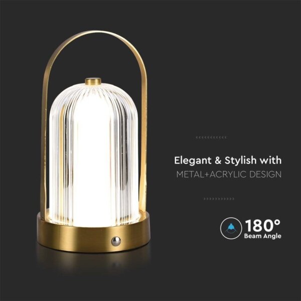 LED Stmívatelná stolní lampa LED/1W/5V 3000-6000K 1800 mAh zlatá
