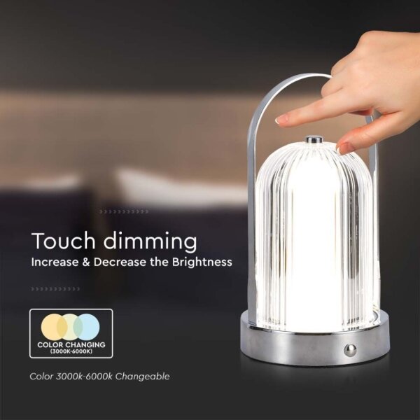 LED Stmívatelná stolní lampa LED/1W/5V 3000-6000K 1800 mAh chrom