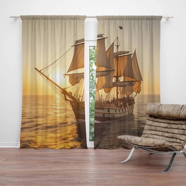 Sablio Závěs Plachetnice na klidném moři 2: 2ks 140x250cm