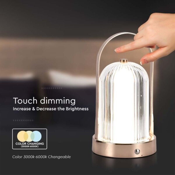 LED Stmívatelná stolní lampa LED/1W/5V 3000-6000K 1800 mAh měď