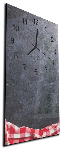 Nástěnné hodiny 30x60cm šedý beton, tkanina - plexi