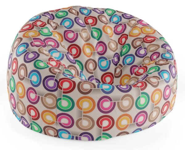 Sablio Sedací vak Cocoon Barevné spirály - 75 x 45 x 35 cm