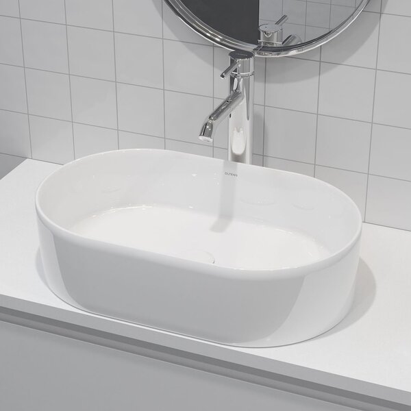Oltens Lom umyvadlo 55x34 cm oválné na pult bílá 40311000