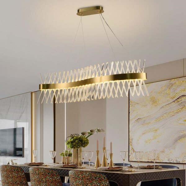 LED Stmívatelný křišťálový lustr na lanku LED/95W/230V + dálkové ovládání